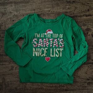 The Children's Place Green Santa's Nice List Long Sleeve Tee